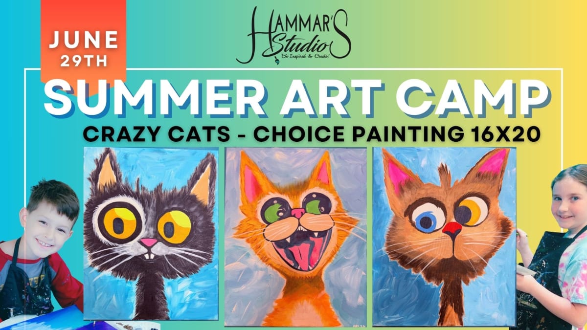 Summer Art Camp: Funny Face Cat Choice 16x20 🐱 Jun29th Photo