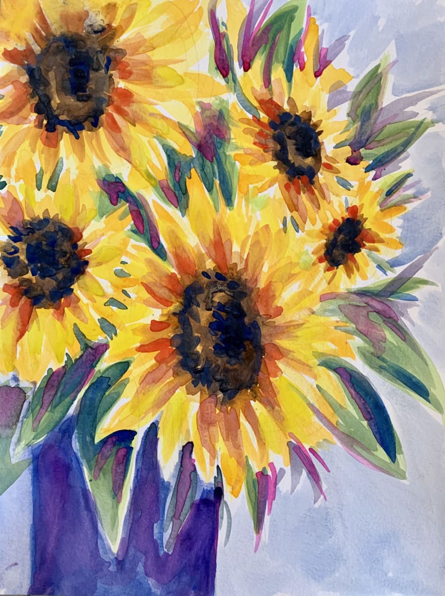 WINE AND WATERCOLOR - Market Sunflowers Photo