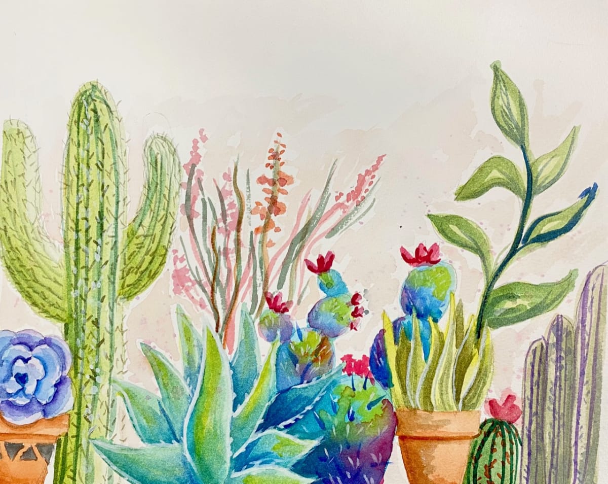 WINE AND WATERCOLOR - Desert Botanical Photo