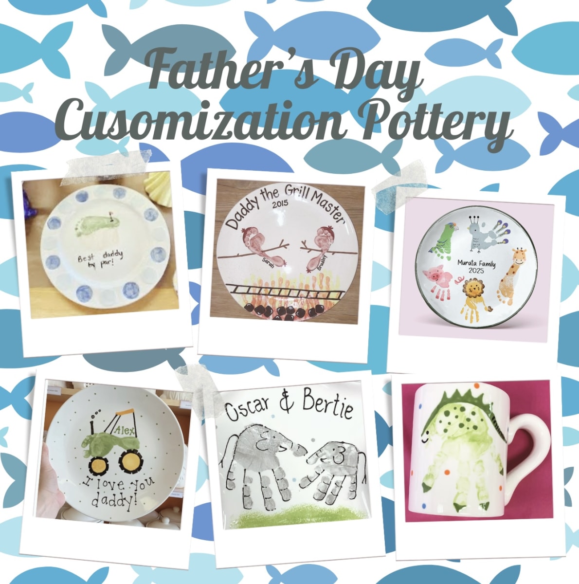 Customized Handprint/ Footprint Pottery Photo