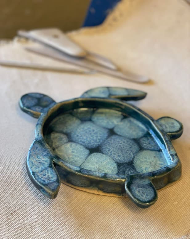 Stoneware Clay Turtle Dish - June Photo