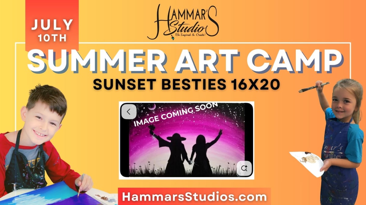 Summer Art Camp:  Sunset Besties 11x14✨🩷 Jul 10th Photo