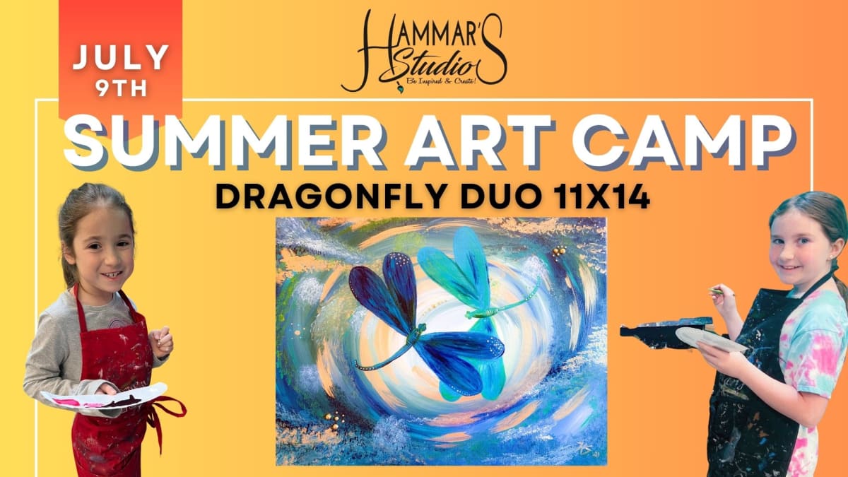 Summer Art Camp:  Dragonfly Duo 11x14✨🩷 Jul 9th Photo