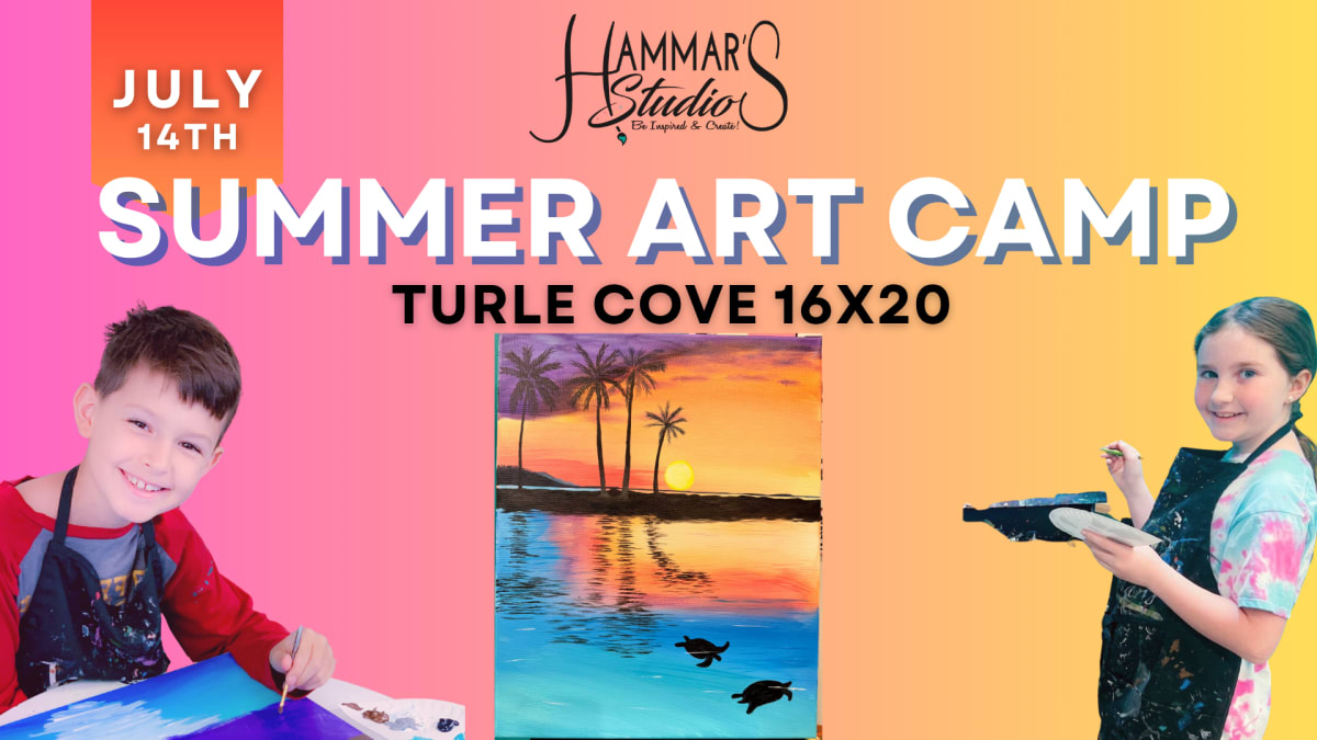 🌈Summer Art Camp: Turtle Cove 16x20🌴🌊Jul 14th Photo