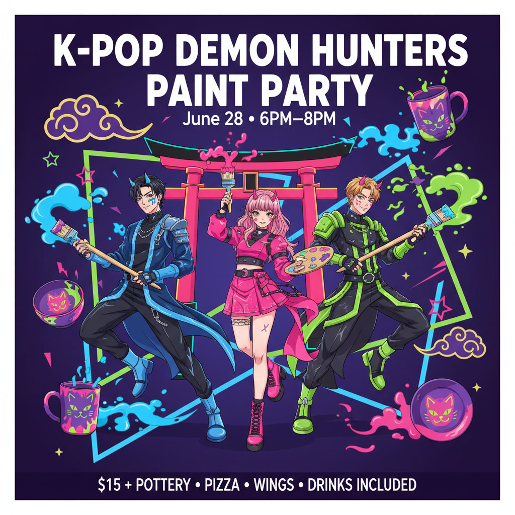 K-Pop Demon Hunters Paint Party – June 28, 2026 6pm Photo