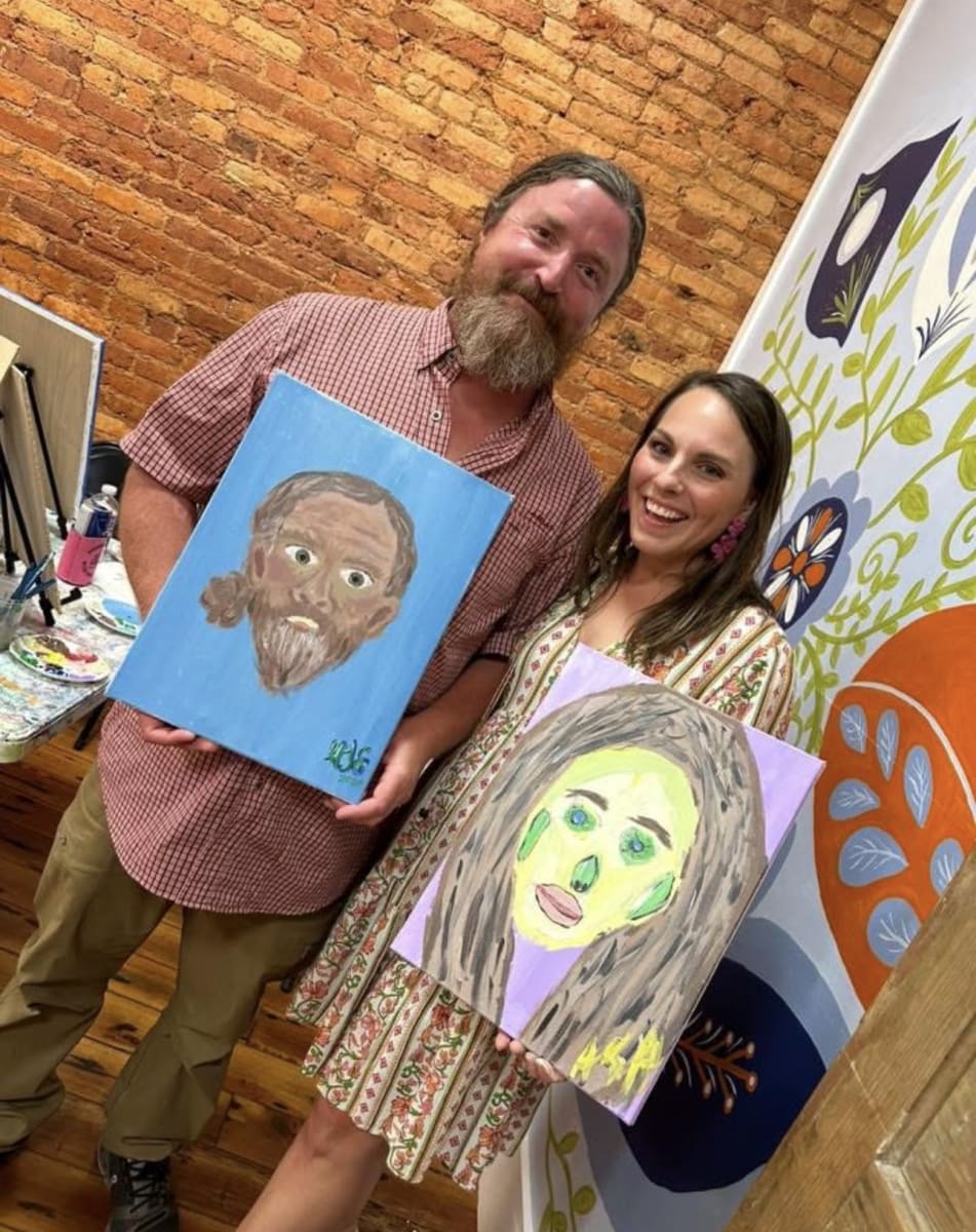 Paint Your Partner (or Bestie) Paint & Sip Photo