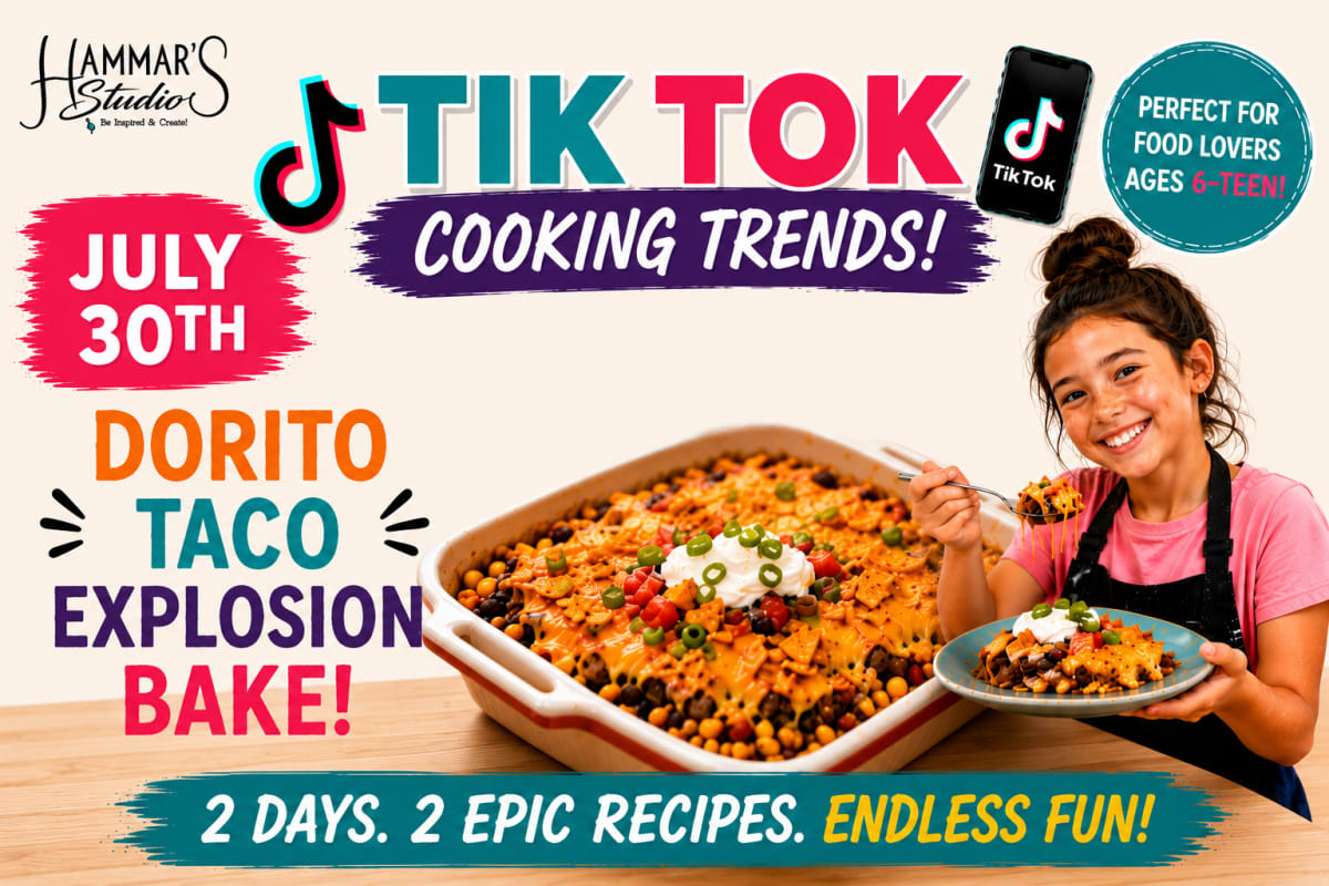 Summer Culinary Camp🔥🧀🌮Tik Tok Cooking Trends: Dorito Taco Explosion Bake. 🔥🧀🌮Jul 30th Photo