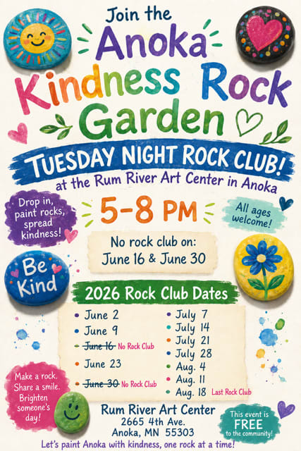 Tuesday Night Rock Club with Anoka Kindness Rock Garden Photo