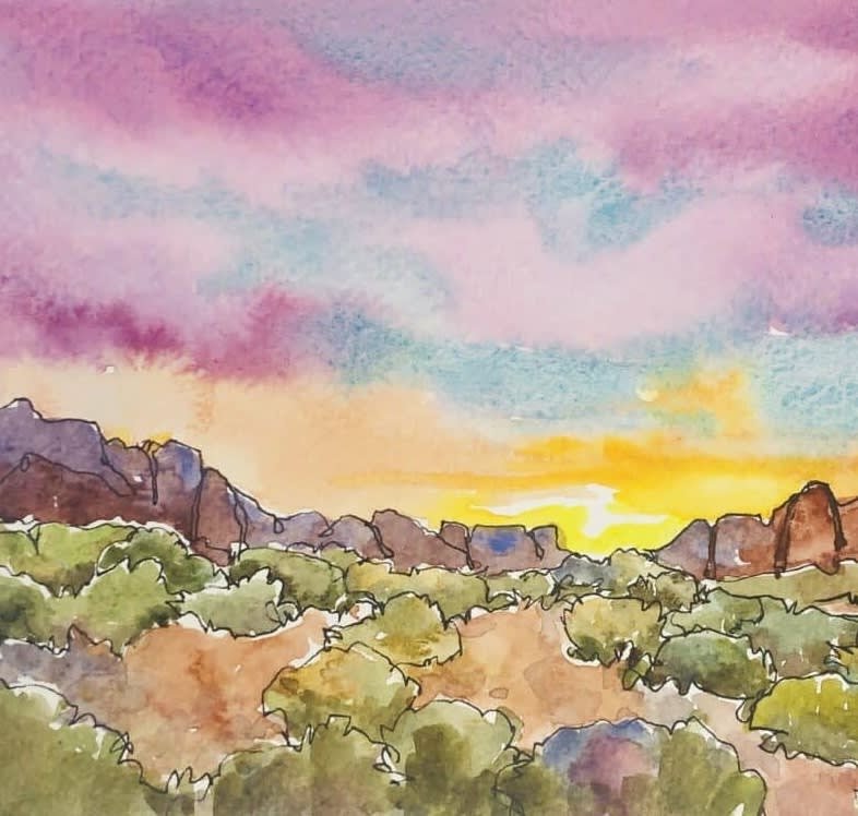 Adult Watercolor Study Group Photo