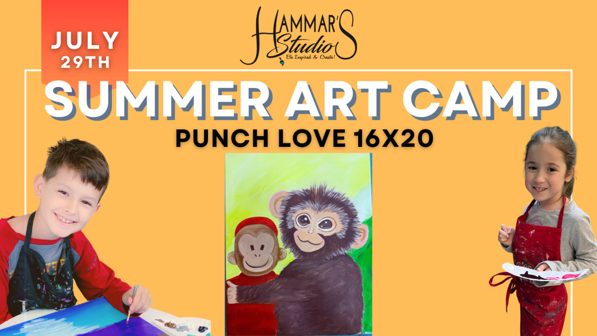 🌞 Summer Art Camp: Punch Love 16x20 🌿🐒 Jul 29th Photo