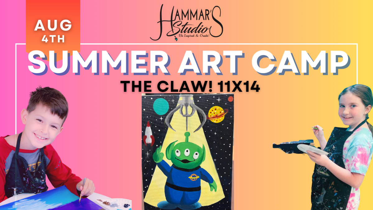 🎥Summer Art Camp : The CLAW! 11x14 🦖🤠Aug 4th Photo