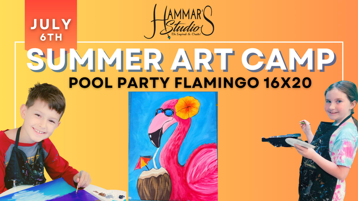 Summer Art Camp: Pool Party Flamingo✨🩷 Jul 6th Photo