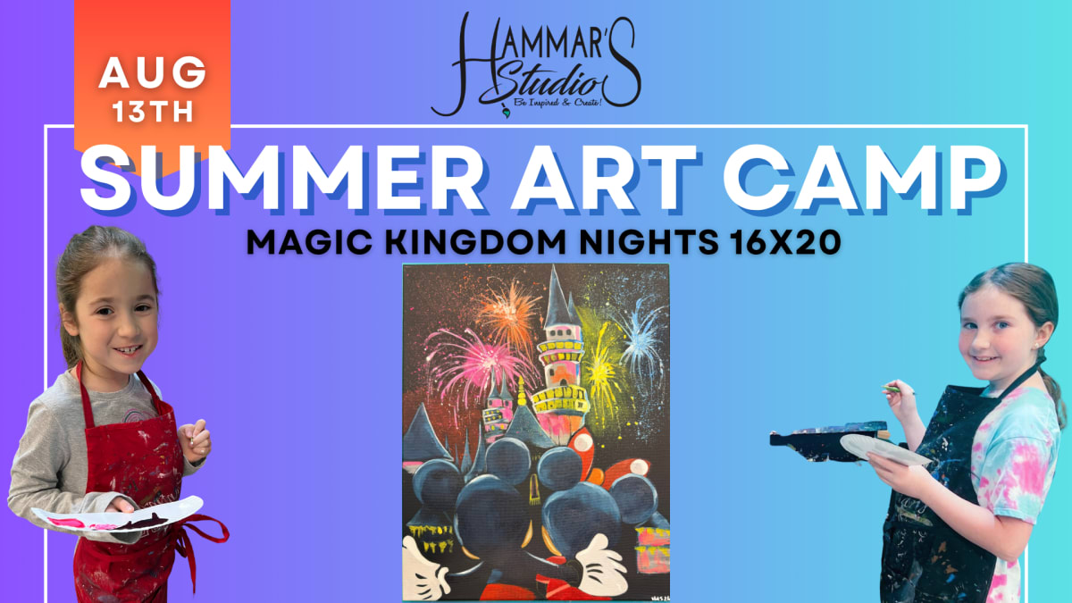 🏰 Summer Art Camp: Magic Kingdom Nights 16x20 🎢🍿 Aug 13th Photo