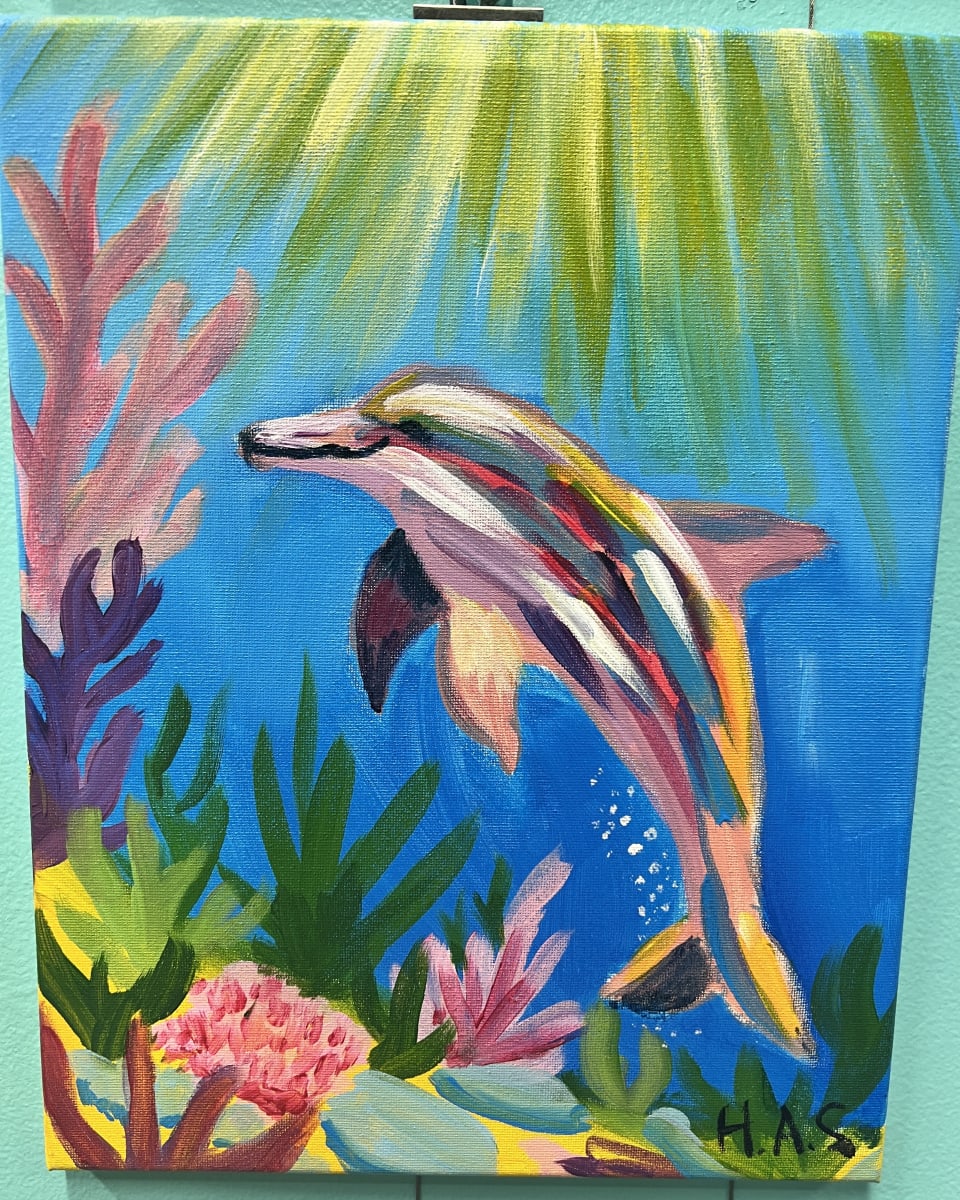 🌈Summer Art Camp: Dolphin Reef 11x14🐬🩵Jul 17th Photo