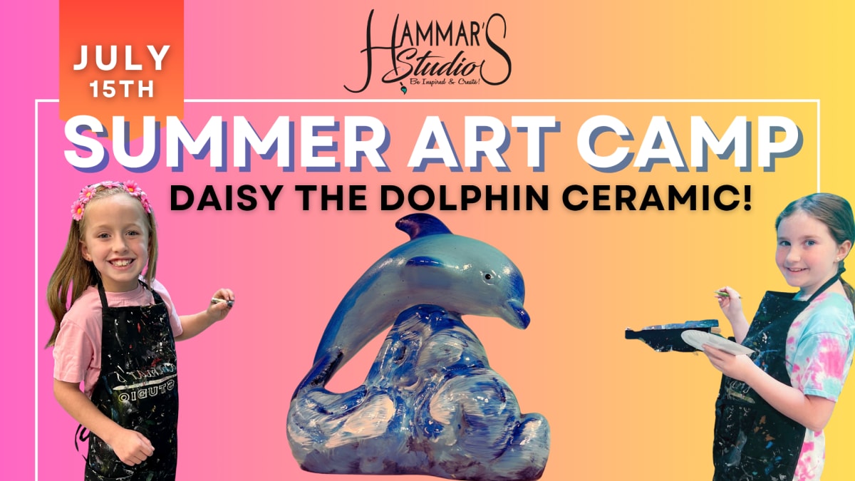 🌈Summer Art Camp: Daisy the Dolphin Ceramic 🐬🌴Jul 15th Photo