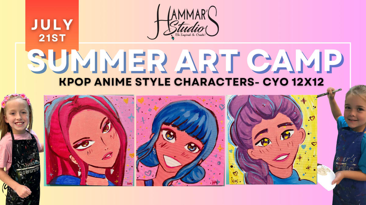 🌈Summer Art Camp: Kpop Characters 12x12 🔥🕺🎶Jul 21st Photo