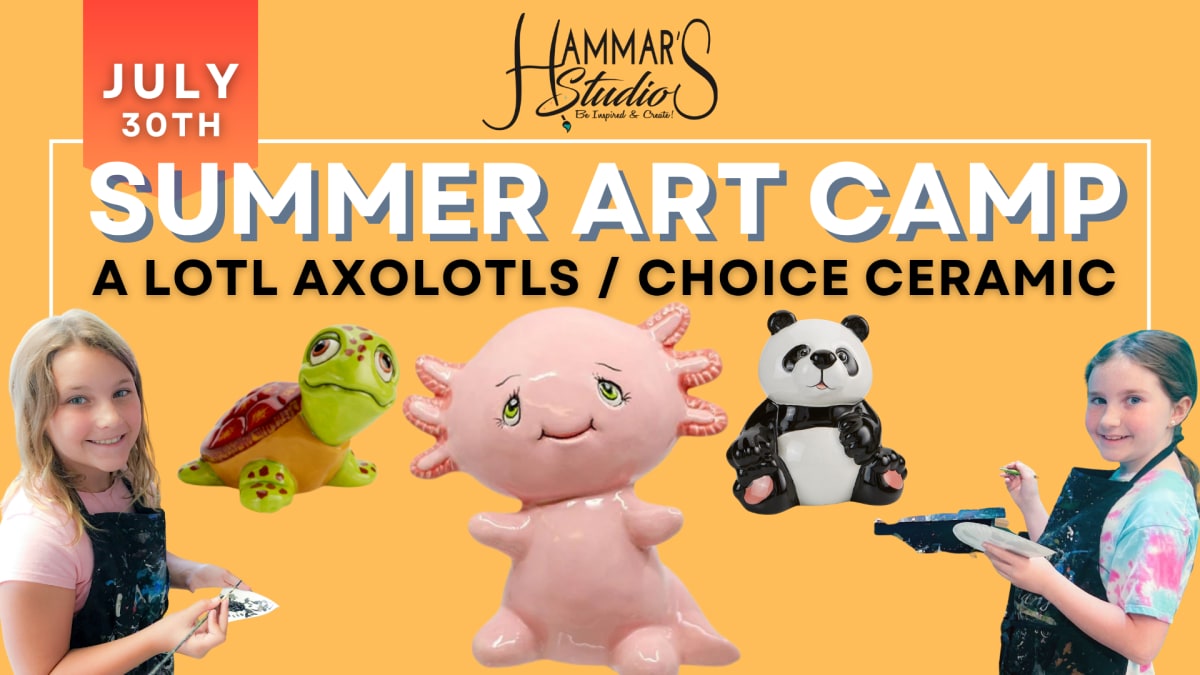 🌞 Summer Art Camp: LOTOLS of AXOLOTLS or "Choice Animal" 💎🦎Jul 30th Photo