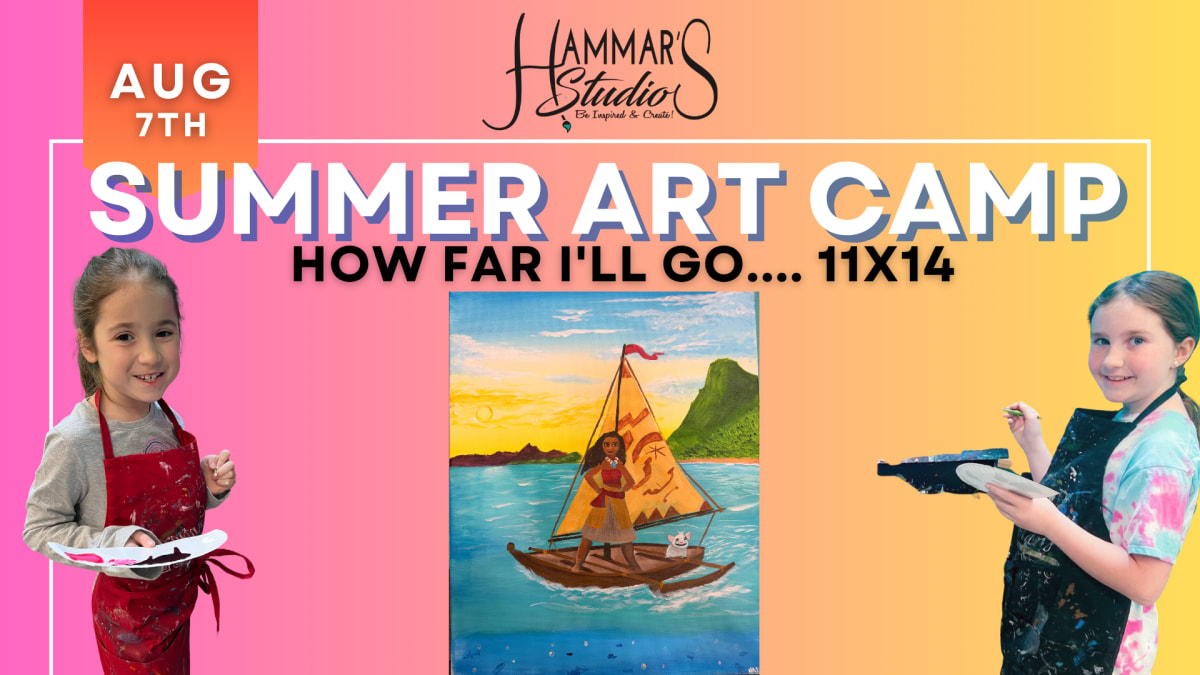 🎥Summer Art Camp : How Far I'll Go 11x14 🌀🛶 Aug 7th Photo