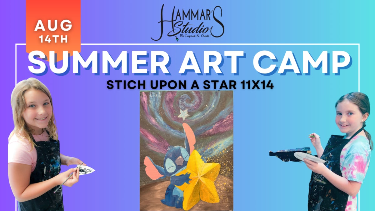 🏰 Summer Art Camp: Stitch Upon a Star 11x14 👽⭐ Aug 14th Photo