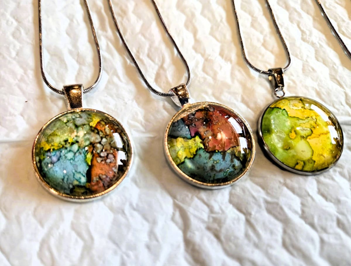 Alcohol Ink Pendant Necklaces Photo