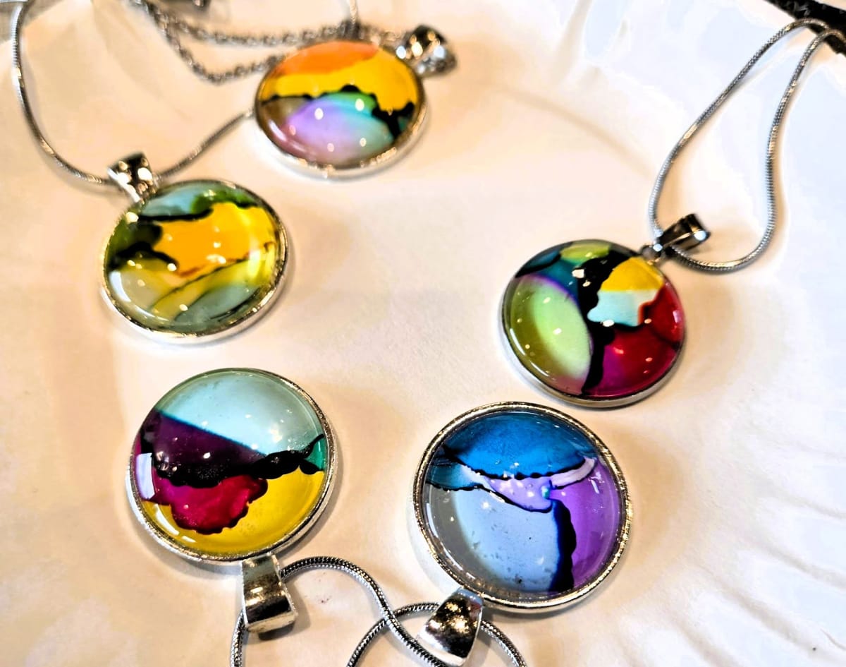 Alcohol Ink Pendant Necklaces Photo