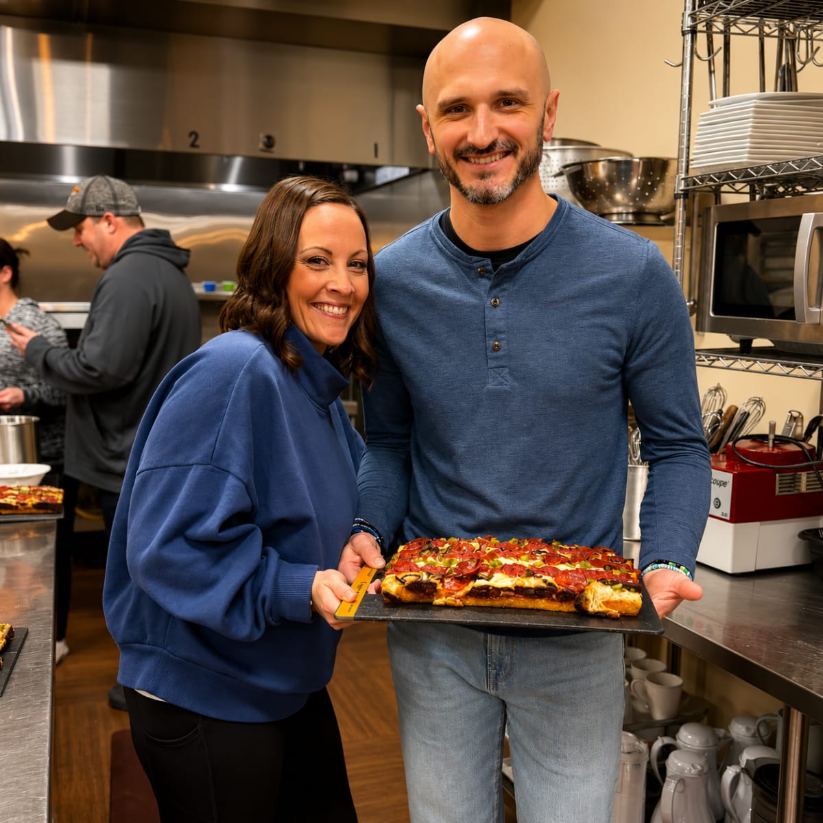 Detroit Style Pizza Couples Class Photo