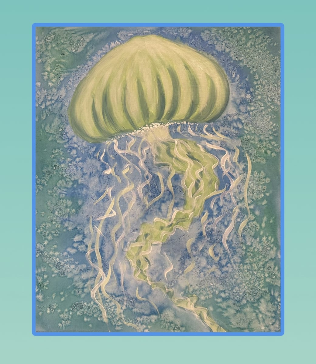 Canvas Painting - Watercolor Jellyfish Photo
