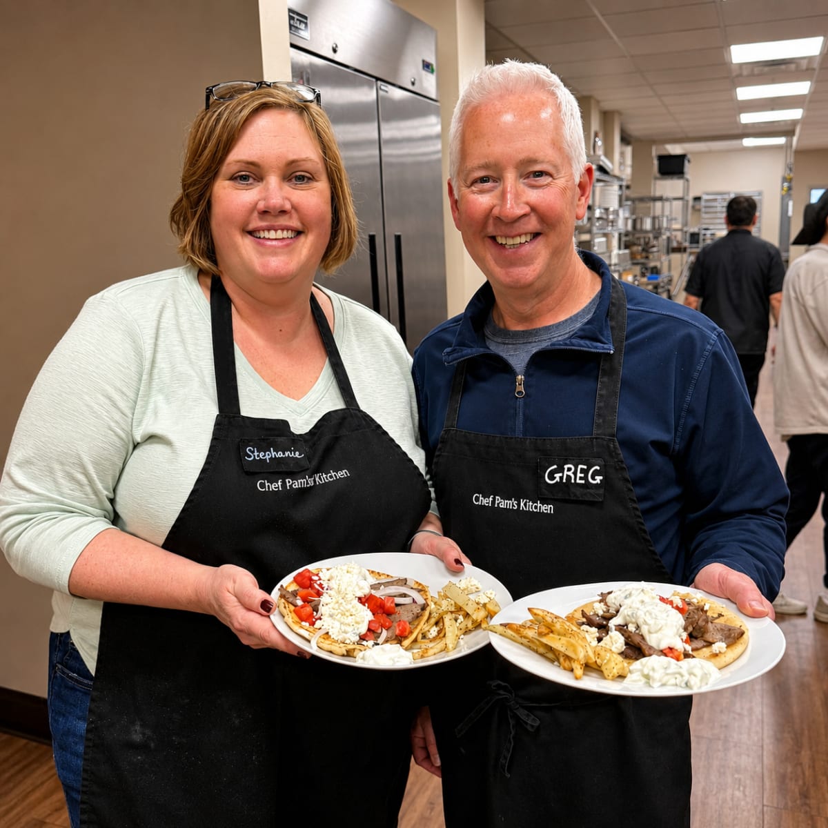 Couples Gyro Making Class Photo