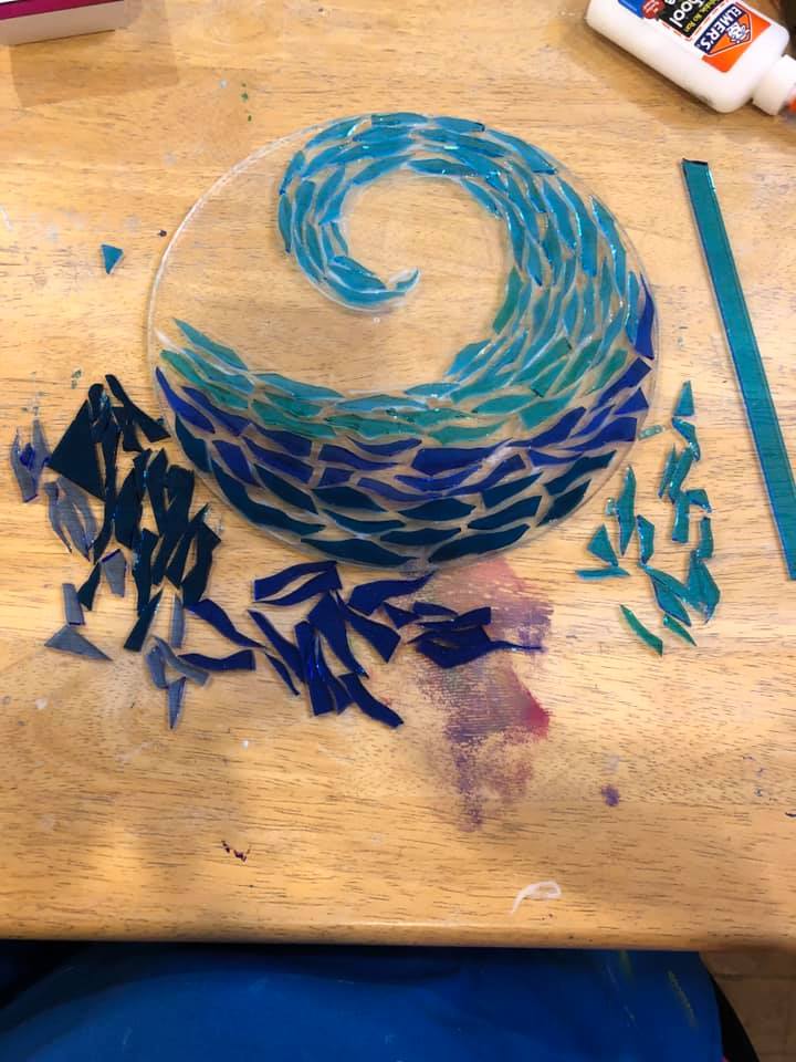 Fused Glass: Textured Wave or Sun Photo