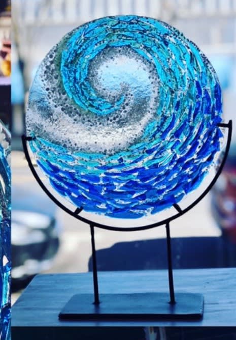 Fused Glass: Textured Wave or Sun Photo