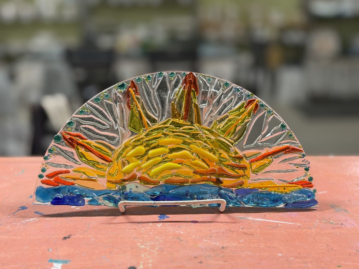 Fused Glass: Textured Wave or Sun Photo