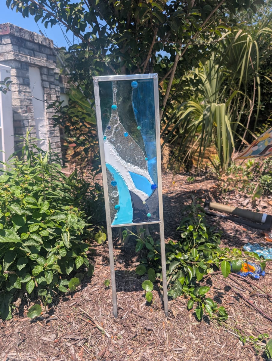 Fused Glass - Abstract Waterway Photo