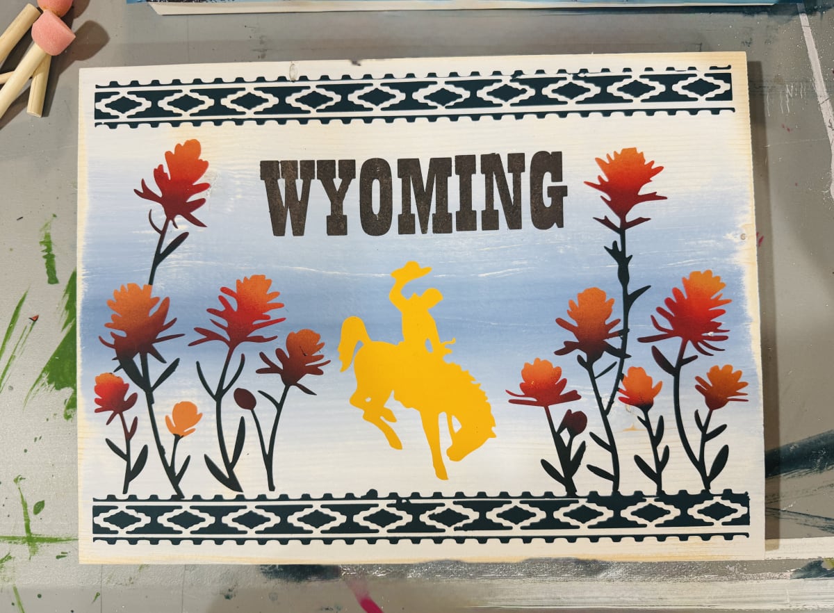 Wood Sign To Go Kit - Wyoming Paintbrush Photo