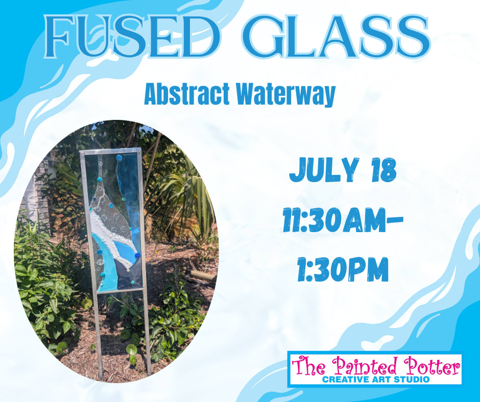 Fused Glass - Abstract Waterway Photo