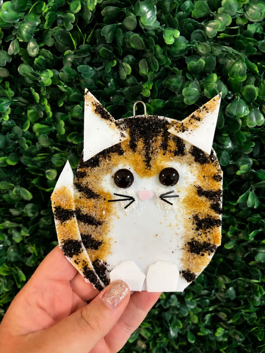 Paw-sitively Fused Cat Glass Photo