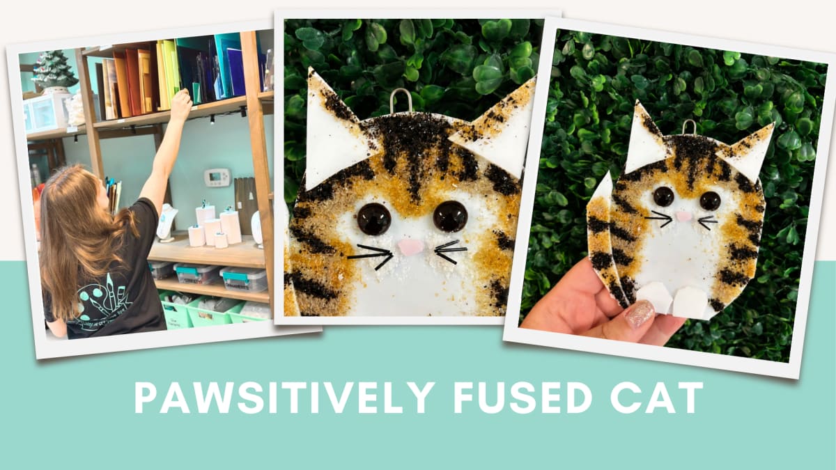 Paw-sitively Fused Cat Glass Photo