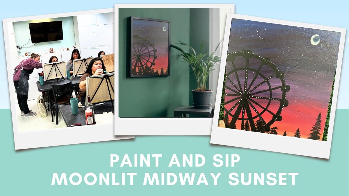 Paint and Sip Canvas Class - Moonlit Midway Sunset Photo