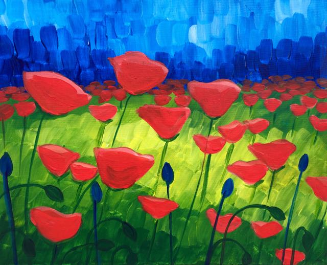 FAMILY ART - Blue Sky Poppies Photo