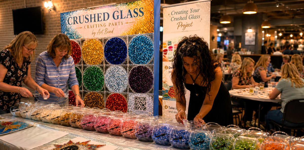 Holland Crushed Glass Crafting Party - Glimmer Frames Photo