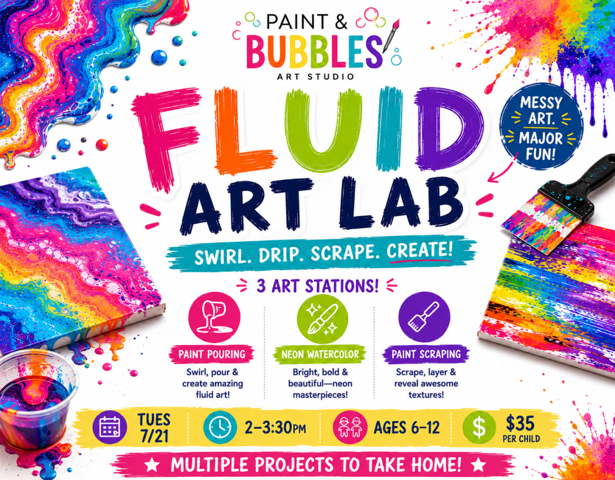 Pop-Up Fluid Art Lab for Kids! Photo