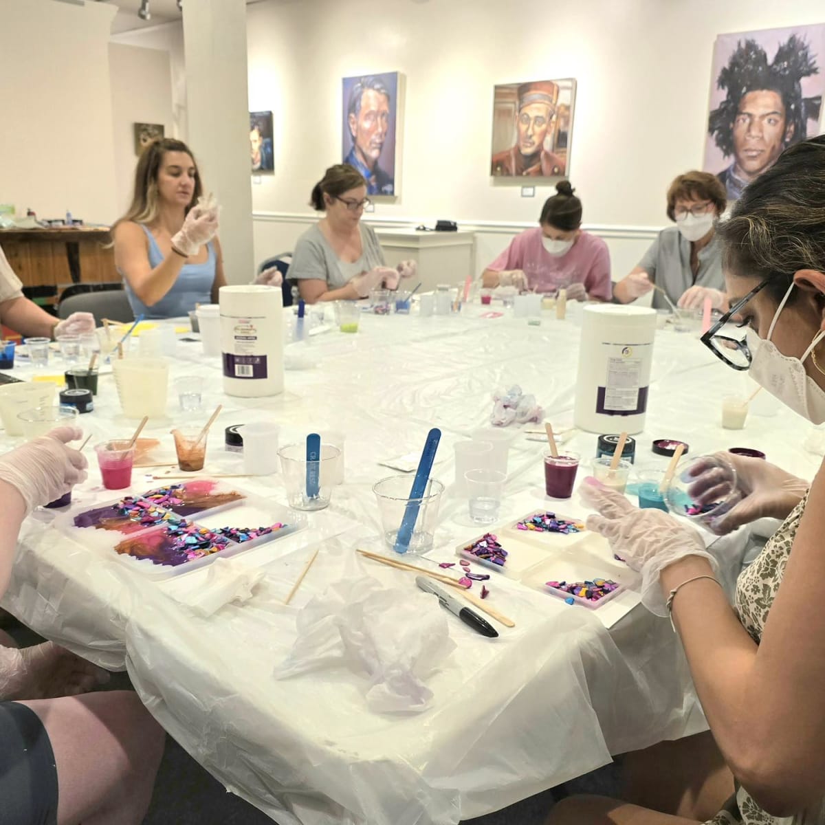 Marbled Resin Jewelry Workshop Photo