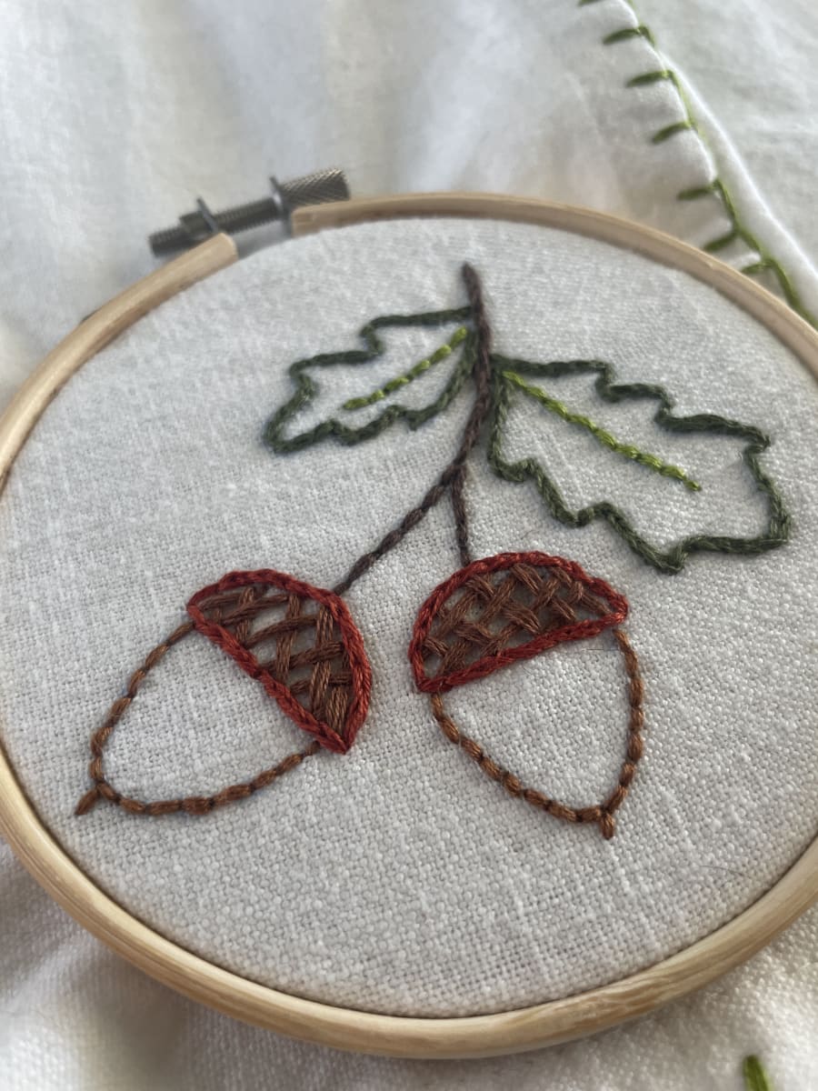Intro to Embroidery: Autumn Tea Towels Photo