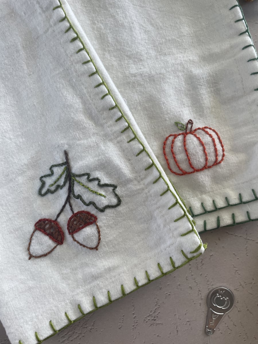 Intro to Embroidery: Autumn Tea Towels Photo