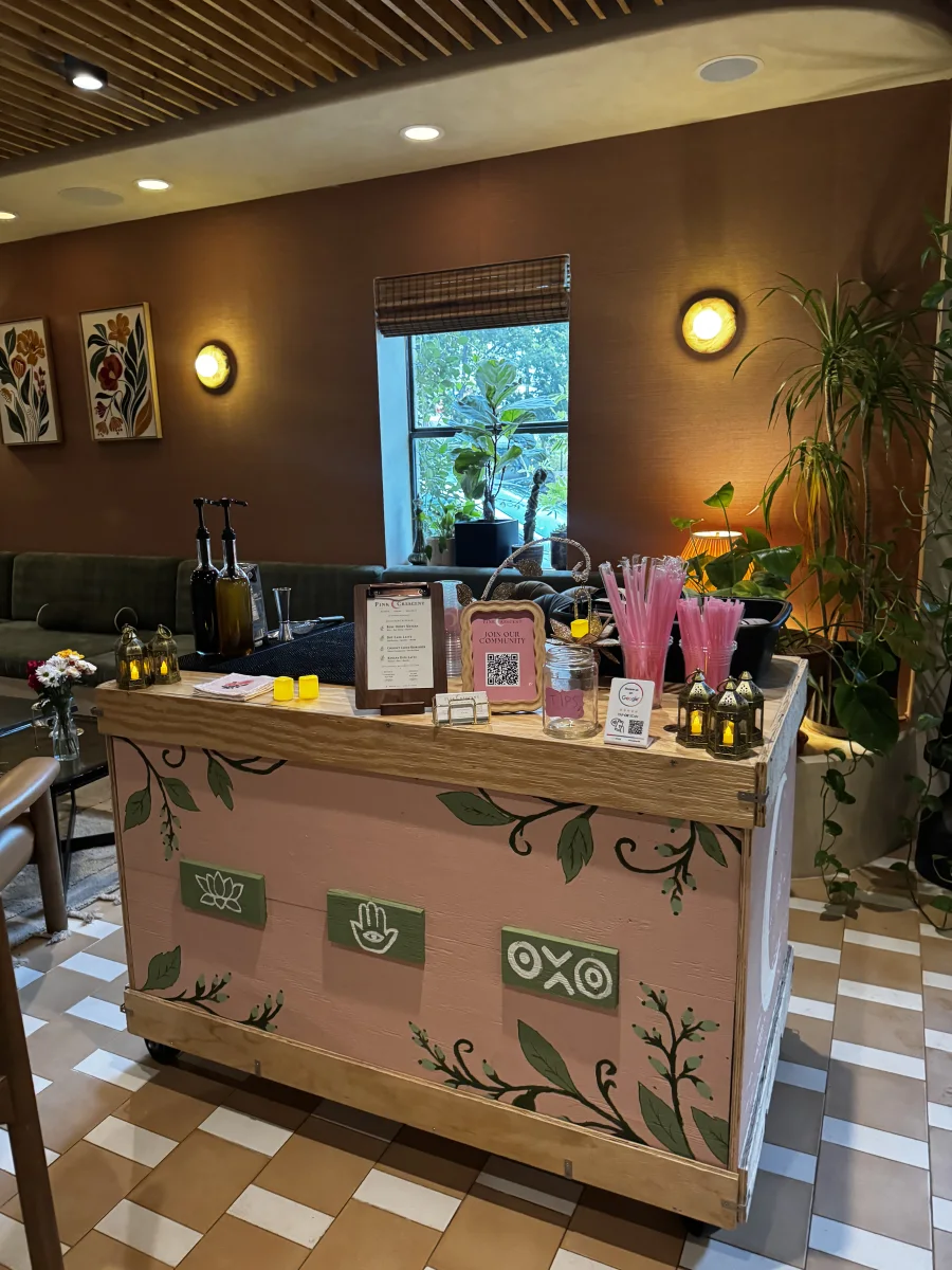 Matcha Morning with Pink Crescent Photo