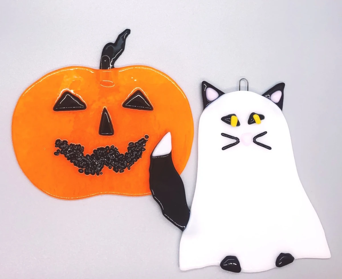 Big & Little Fused Glass Pumpkins Photo