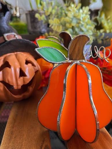 Stained Glass 3D Pumpkins Photo