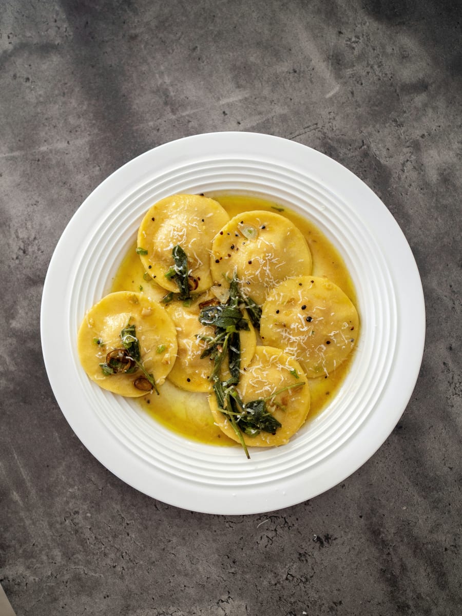 -->NEW CLASS-->Butternut Squash Ravioli, Sage Browned Butter $105.00 per person [all fees & taxes included] - (2026) Photo