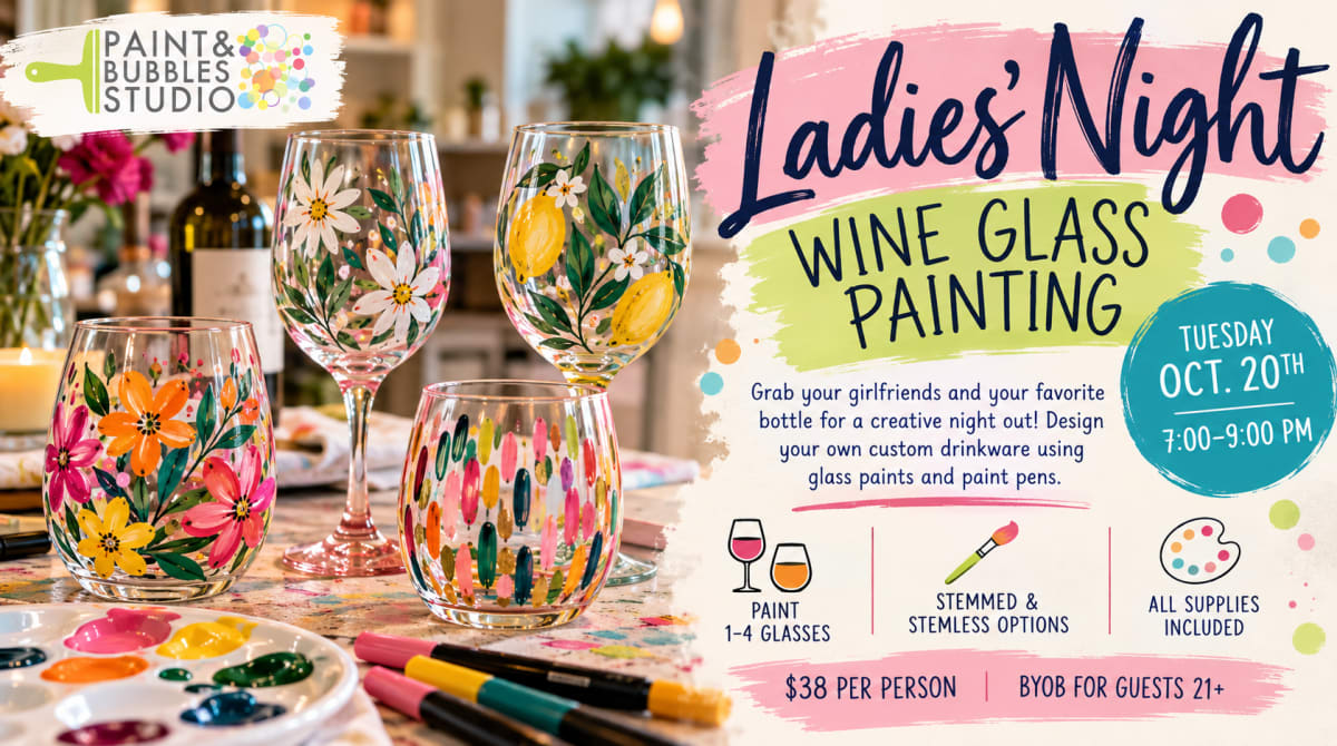 Ladies' Night: Wine Glass Painting Photo