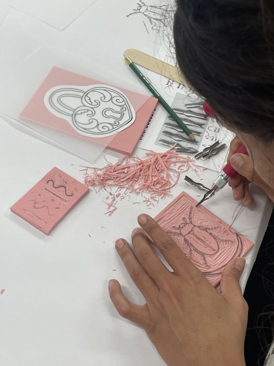 Block Printing on Clothes - a Beginner friendly workshop at That Creative Space in Beacon Photo