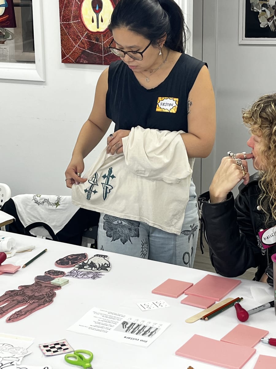 Block Printing on Clothes - a Beginner friendly workshop at That Creative Space in Beacon Photo